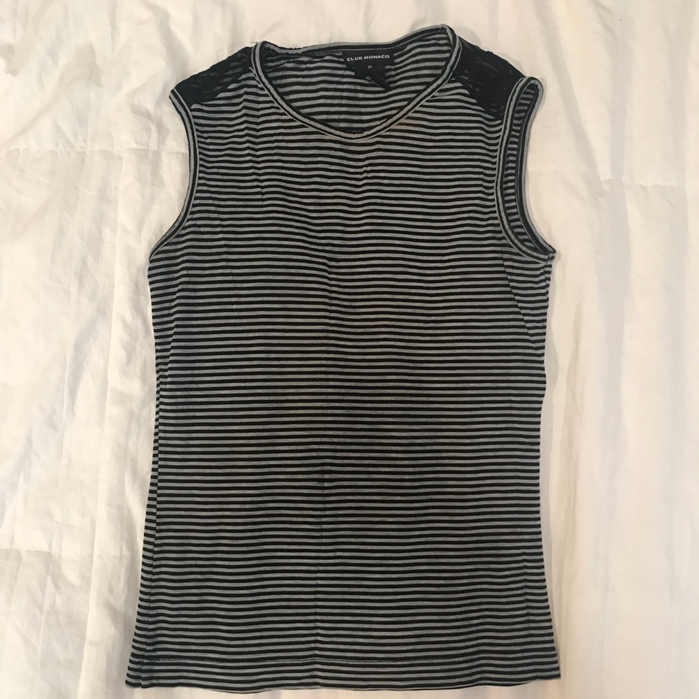 CLUB MÓNACO SLEEVE LESS STRIPED TANK